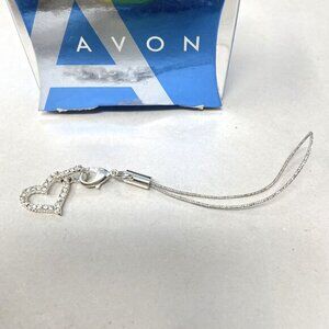 Avon Pave‎ Heart Anywhere Charm Silver-Tone Love Gift Box New